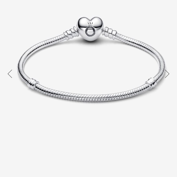 Pandora Moments Heart Clasp Snake Chain Bracelet Sterling silver - Picture 2 of 3